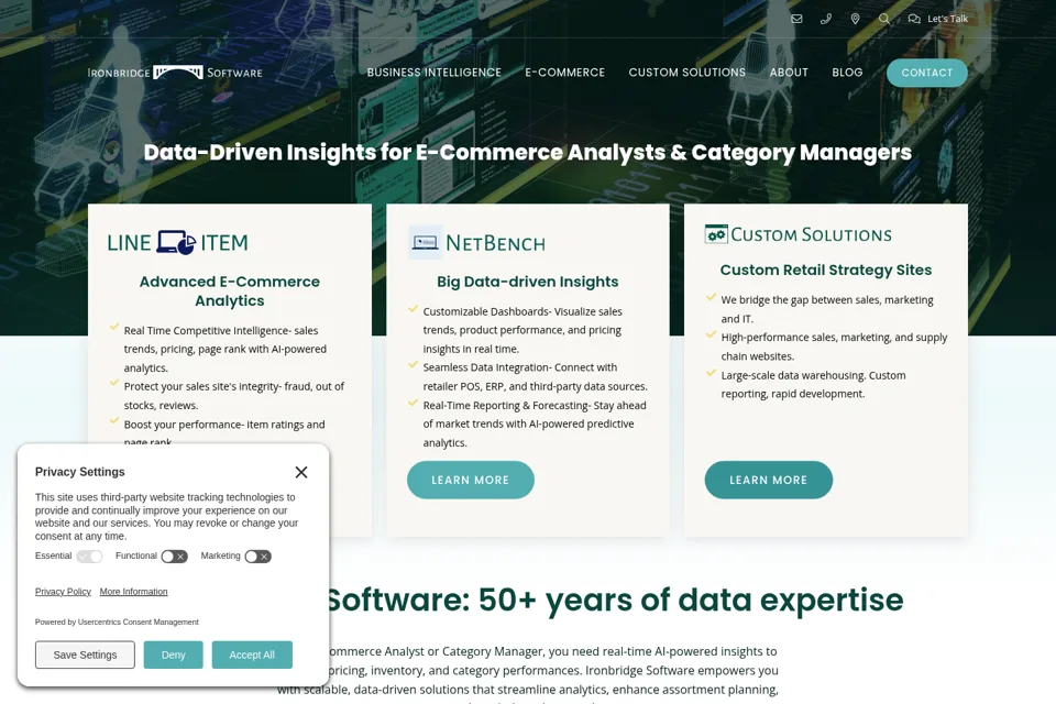 Aperçu de la landing page