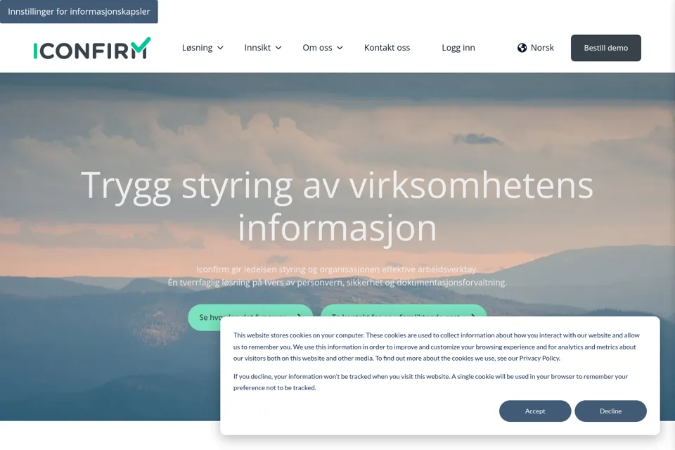 Landing page preview
