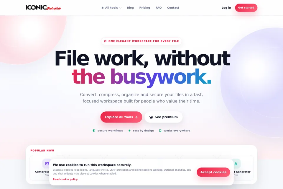 Aperçu de la landing page
