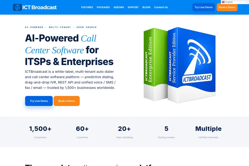 Aperçu de la landing page