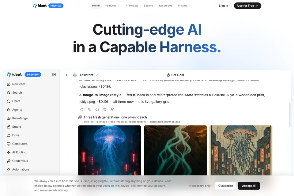 Aperçu de la landing page
