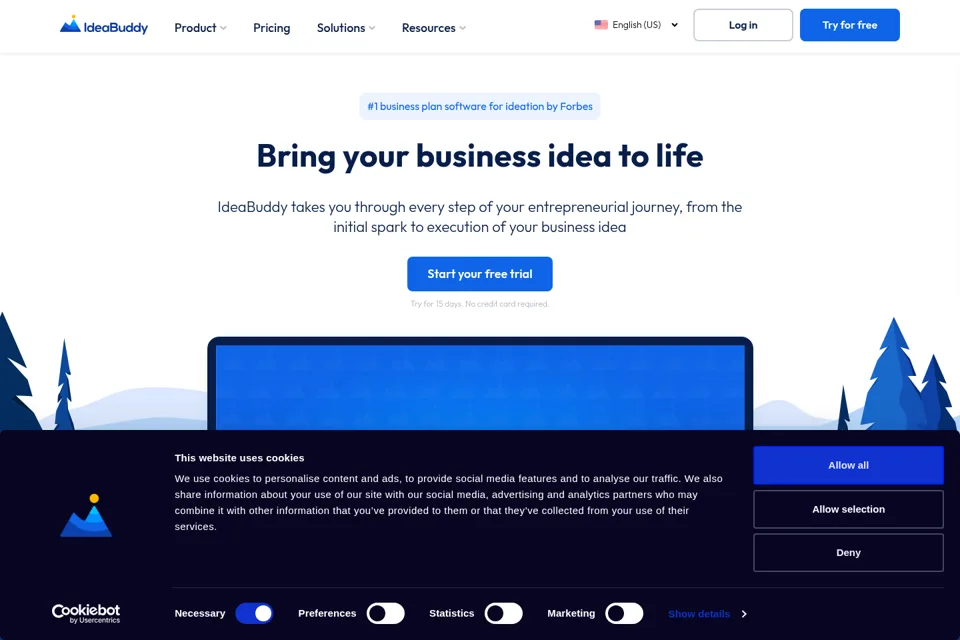 Aperçu de la landing page