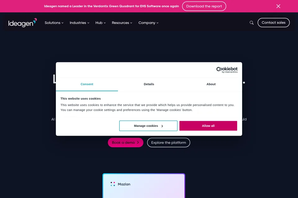Aperçu de la landing page