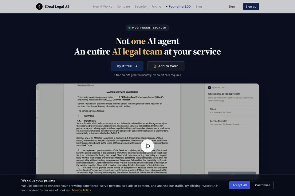 Aperçu de la landing page