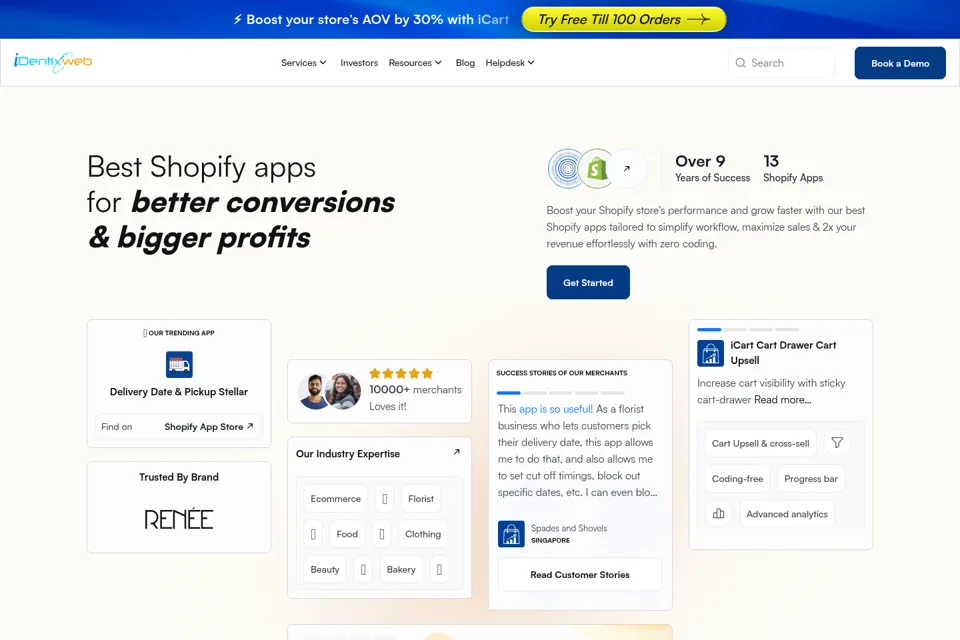 Aperçu de la landing page