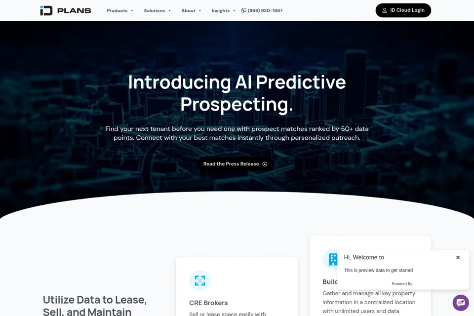 Aperçu de la landing page
