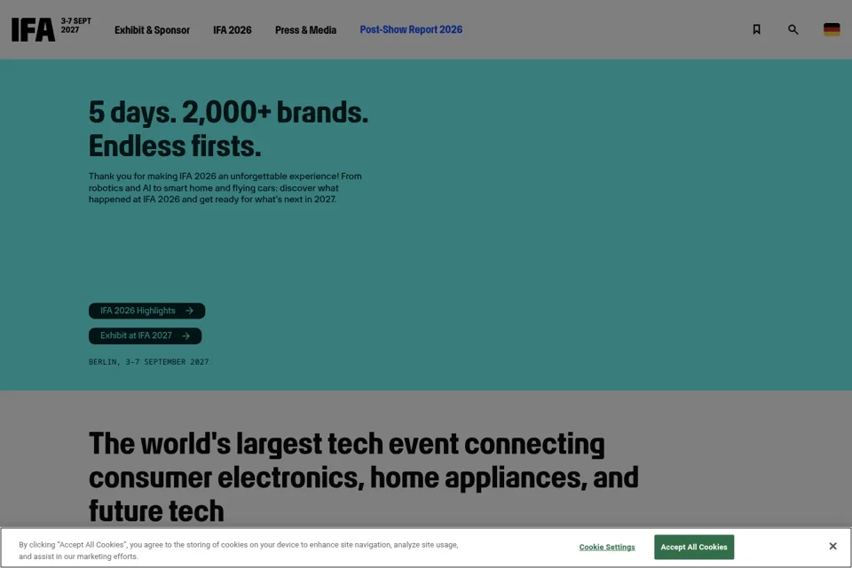 Aperçu de la landing page