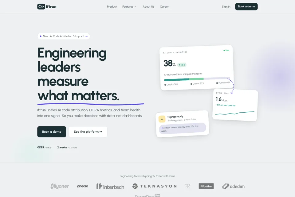 Aperçu de la landing page