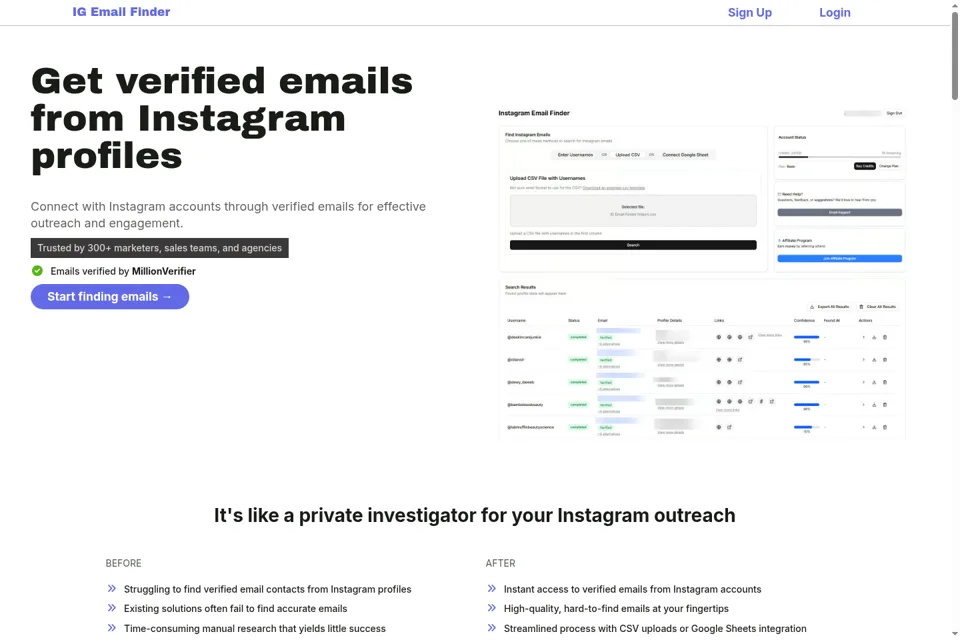 Landing page preview