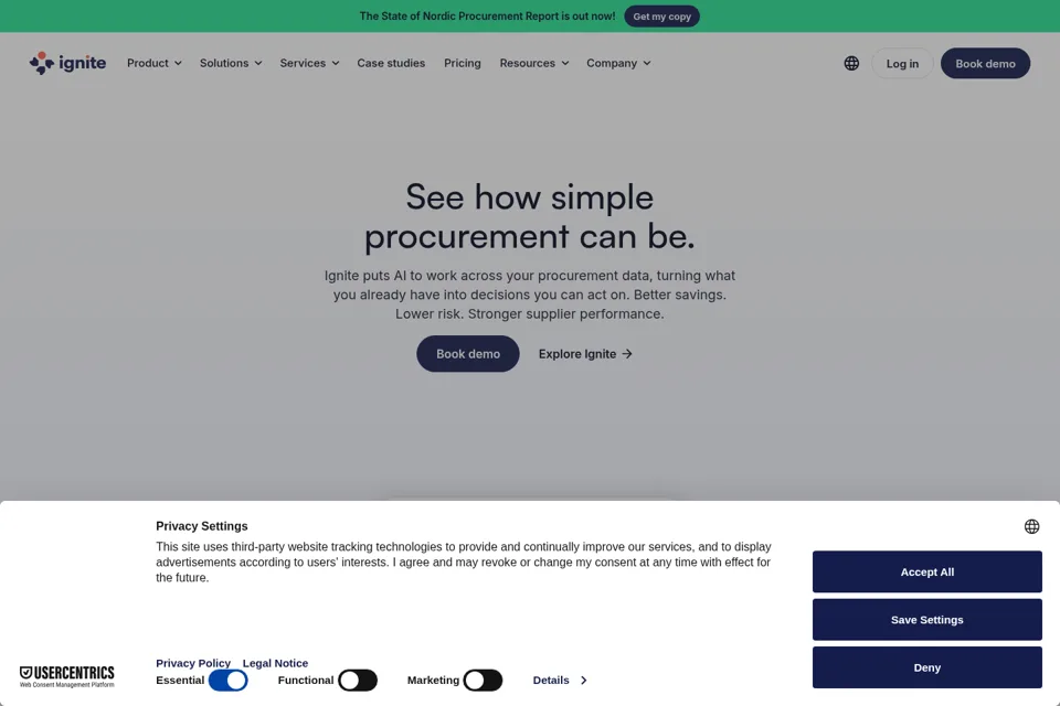 Aperçu de la landing page