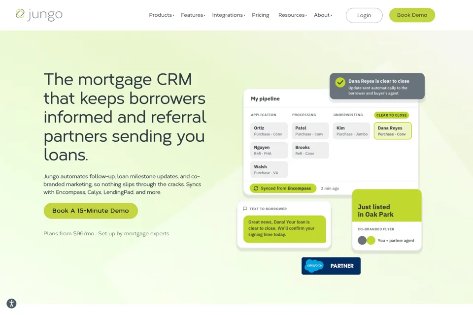 Aperçu de la landing page