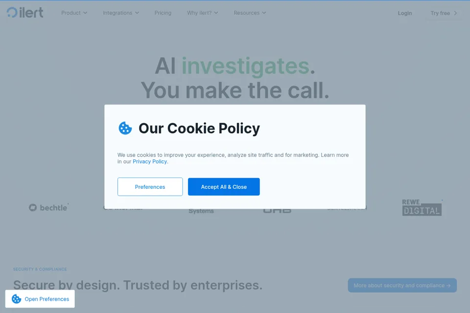 Landing page preview