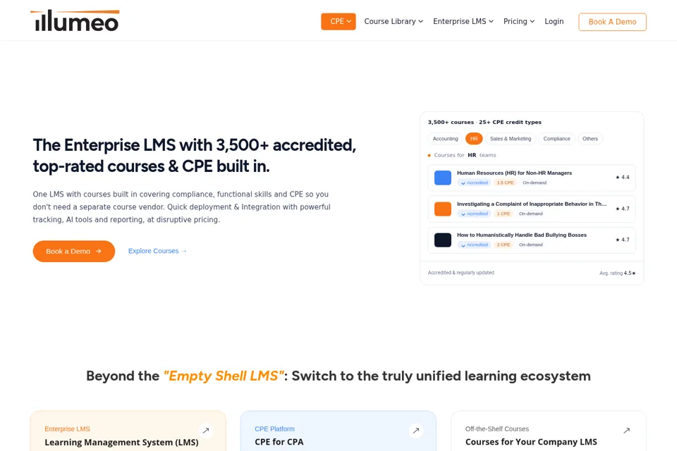 Aperçu de la landing page