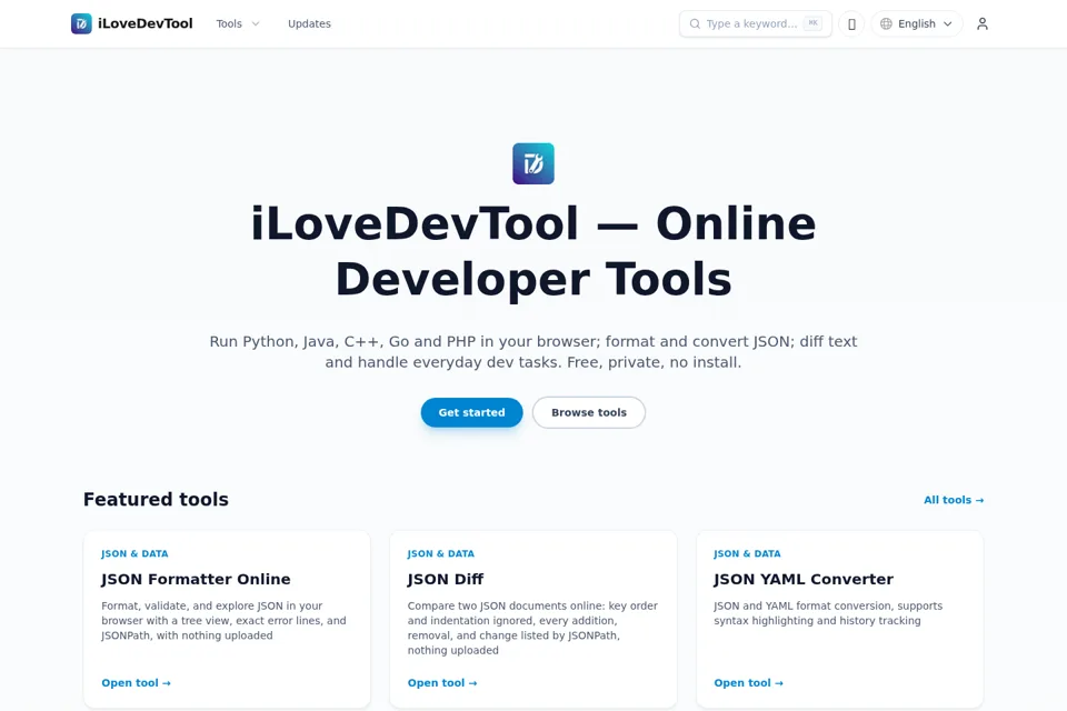 Aperçu de la landing page