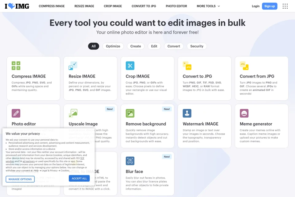 Landing page preview