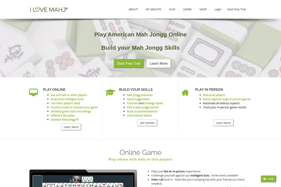 Aperçu de la landing page