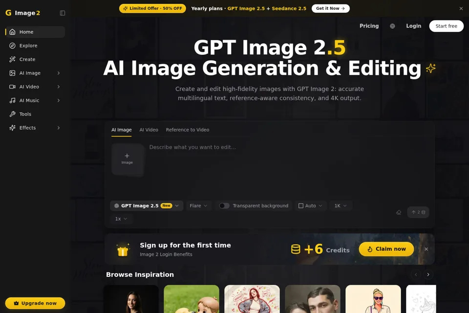 Aperçu de la landing page