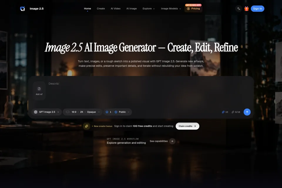 Aperçu de la landing page