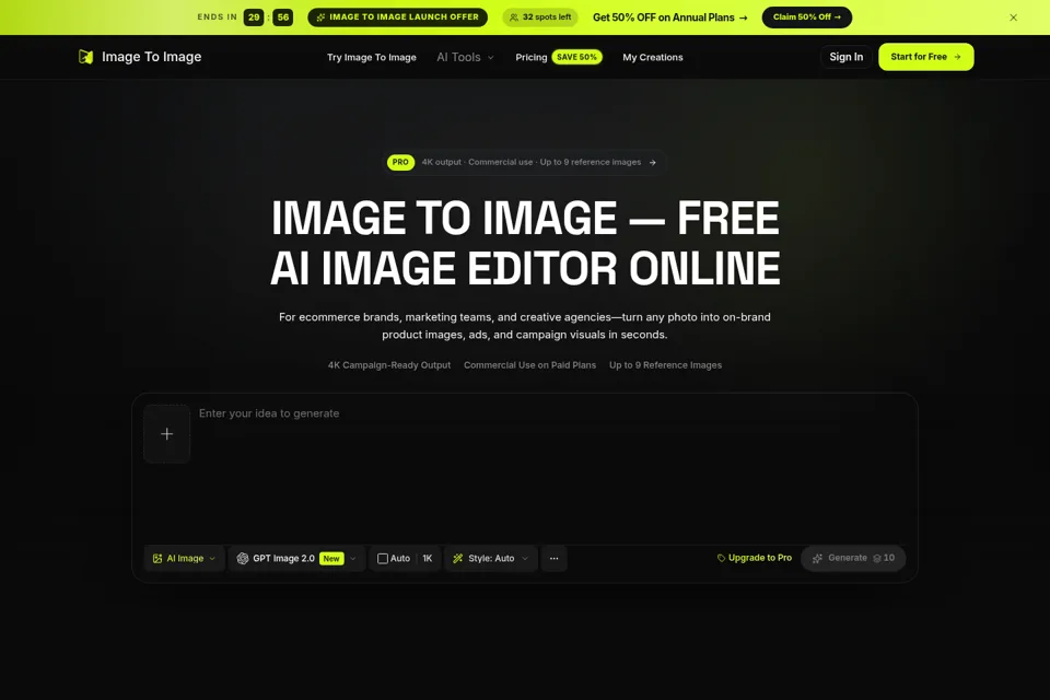 Aperçu de la landing page