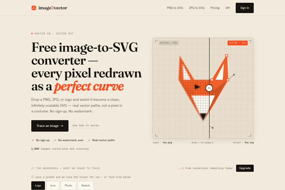 Landing page preview