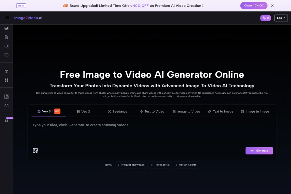 Aperçu de la landing page