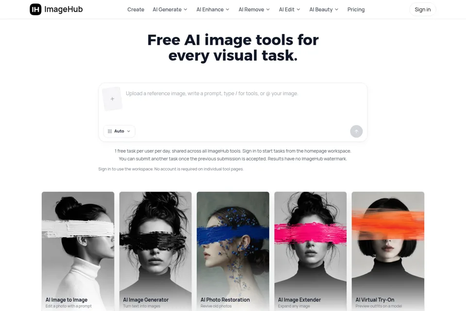 Aperçu de la landing page