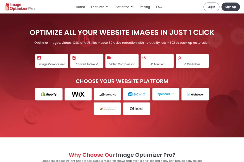 Aperçu de la landing page