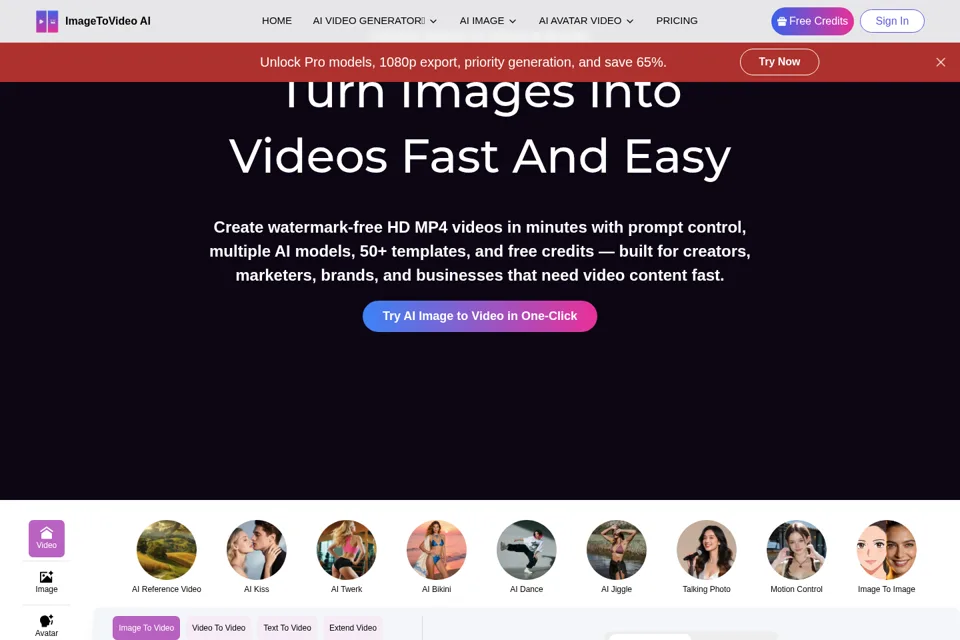 Aperçu de la landing page