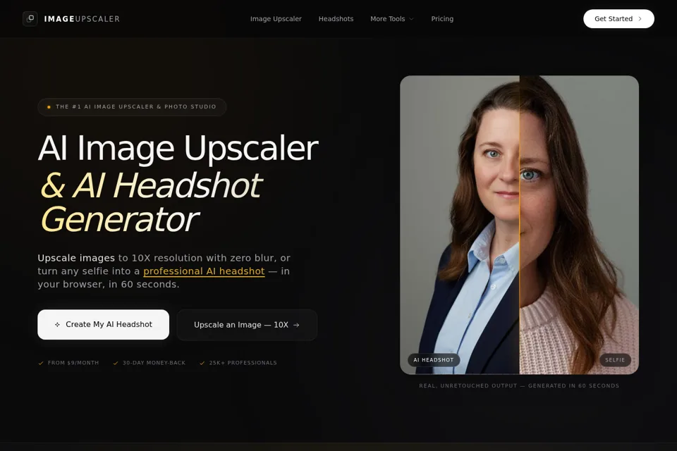 Aperçu de la landing page