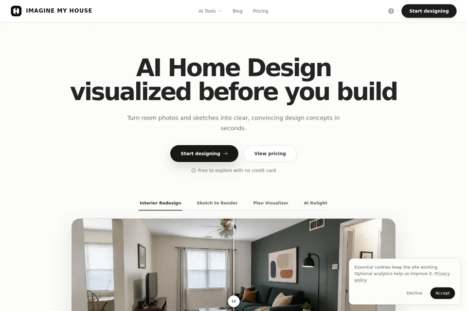 Aperçu de la landing page