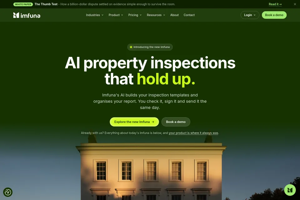 Aperçu de la landing page