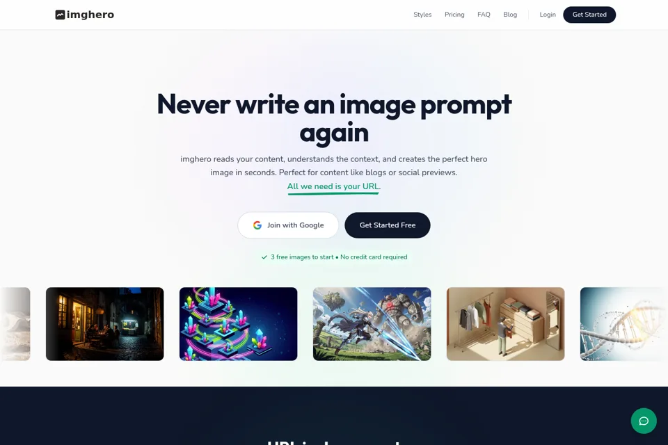 Aperçu de la landing page