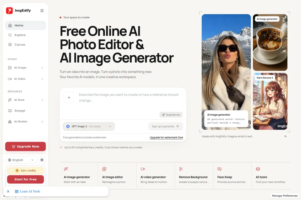 Aperçu de la landing page