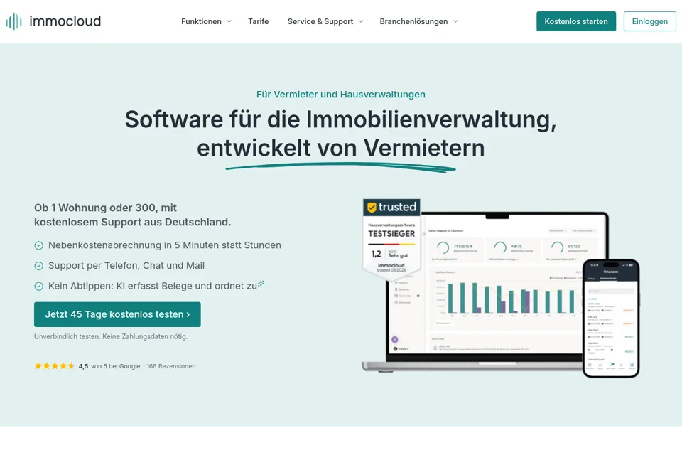 Aperçu de la landing page