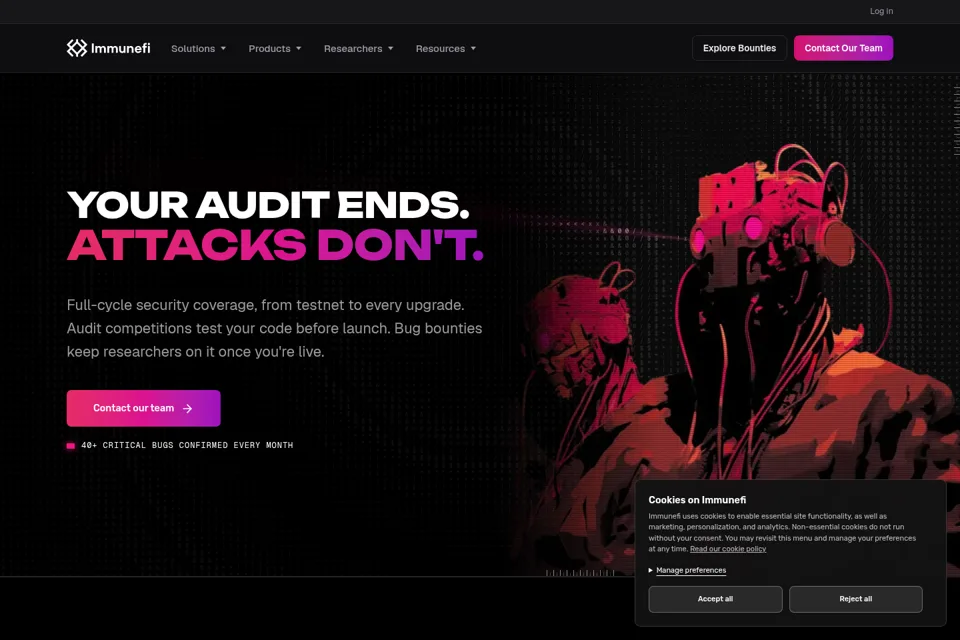 Aperçu de la landing page