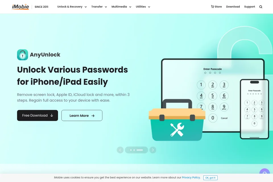 Aperçu de la landing page