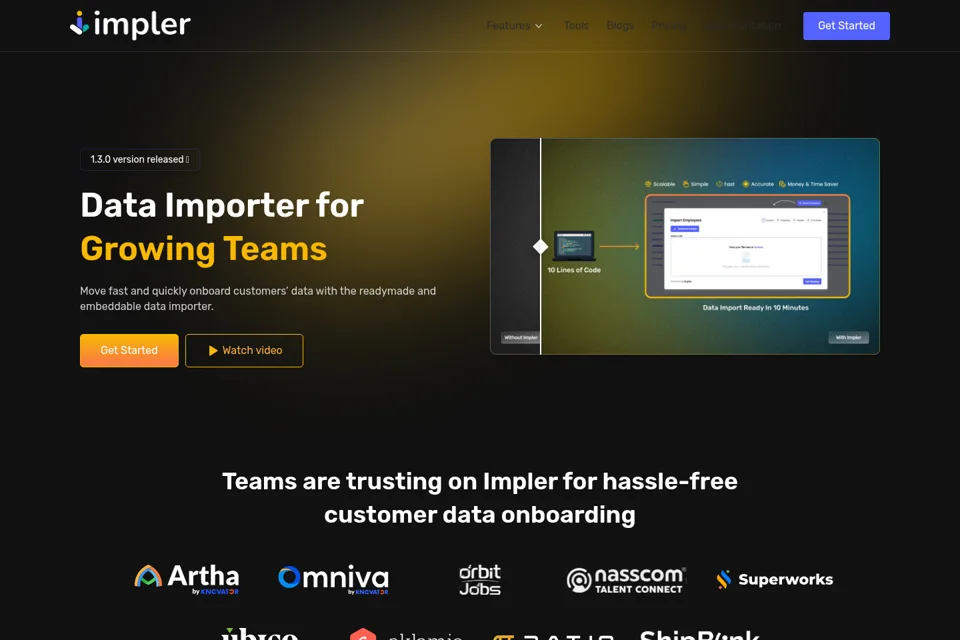 Aperçu de la landing page