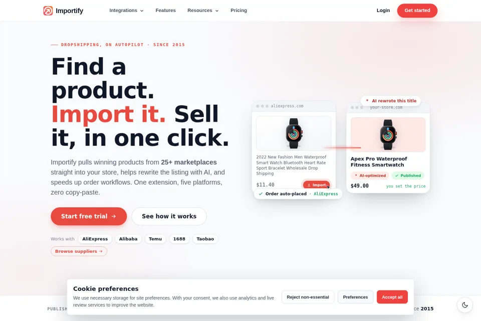Landing page preview