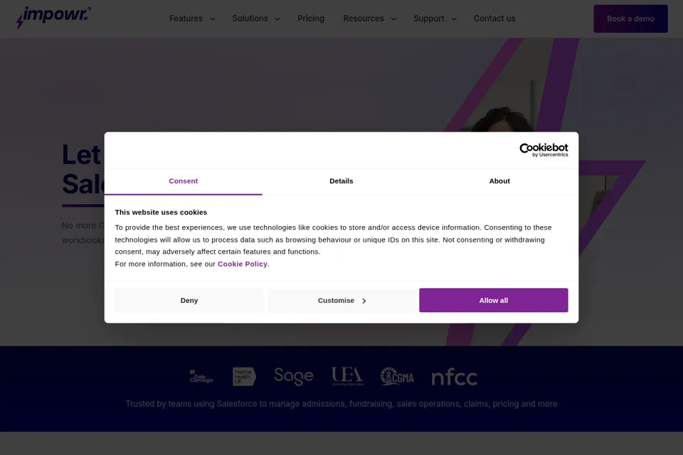 Aperçu de la landing page