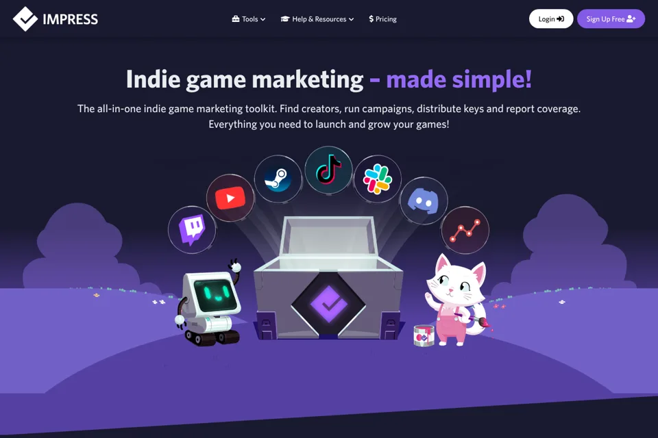 Aperçu de la landing page