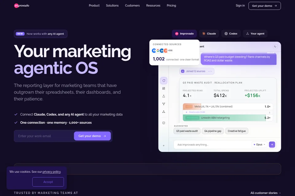Aperçu de la landing page