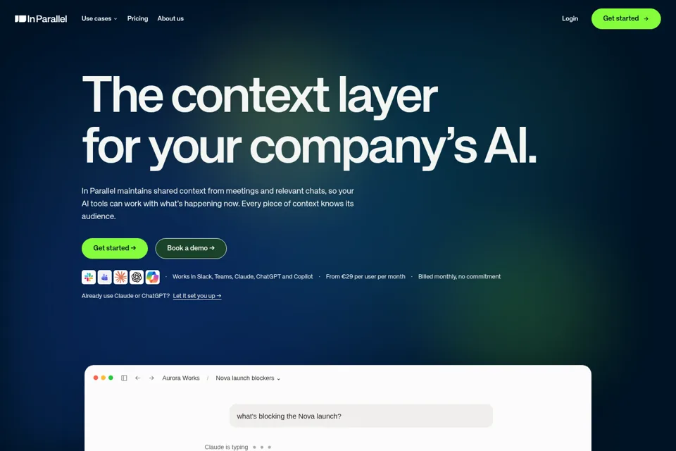 Aperçu de la landing page