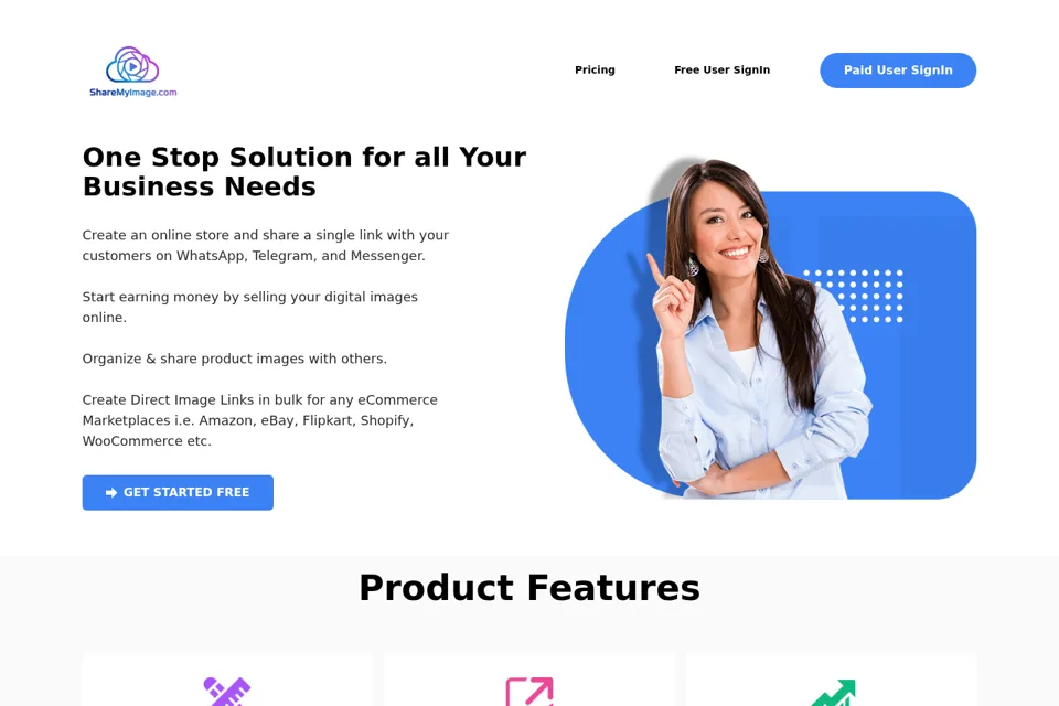 Aperçu de la landing page
