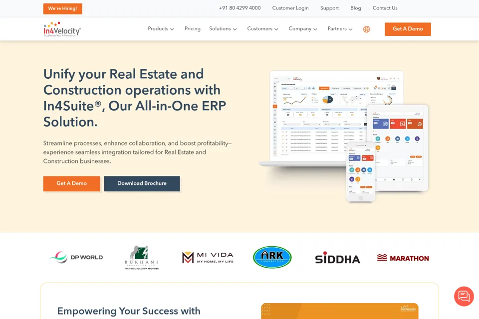 Aperçu de la landing page