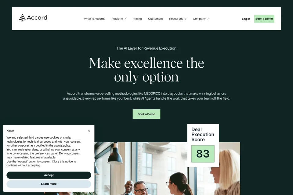 Aperçu de la landing page