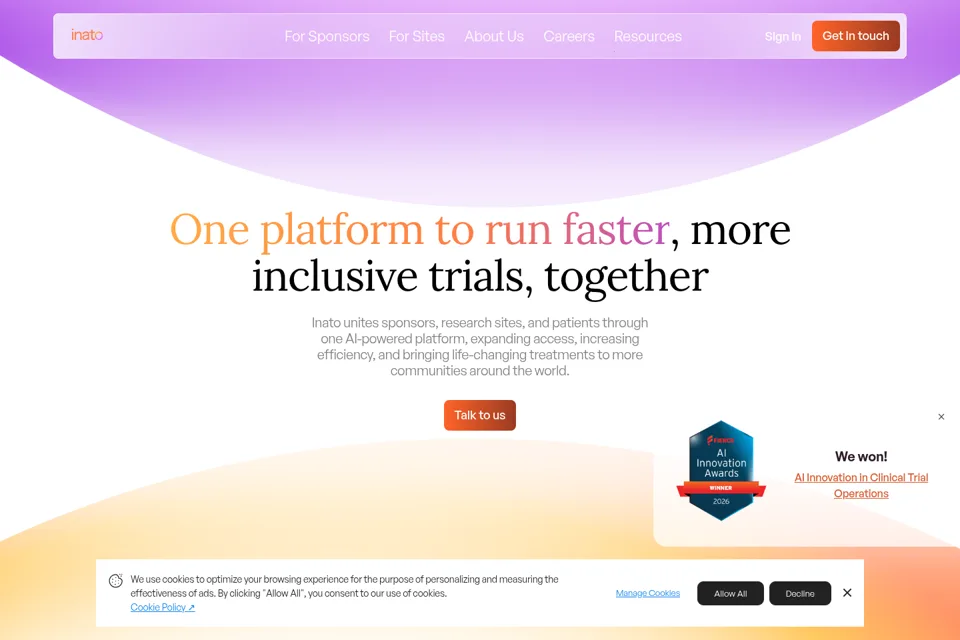 Aperçu de la landing page
