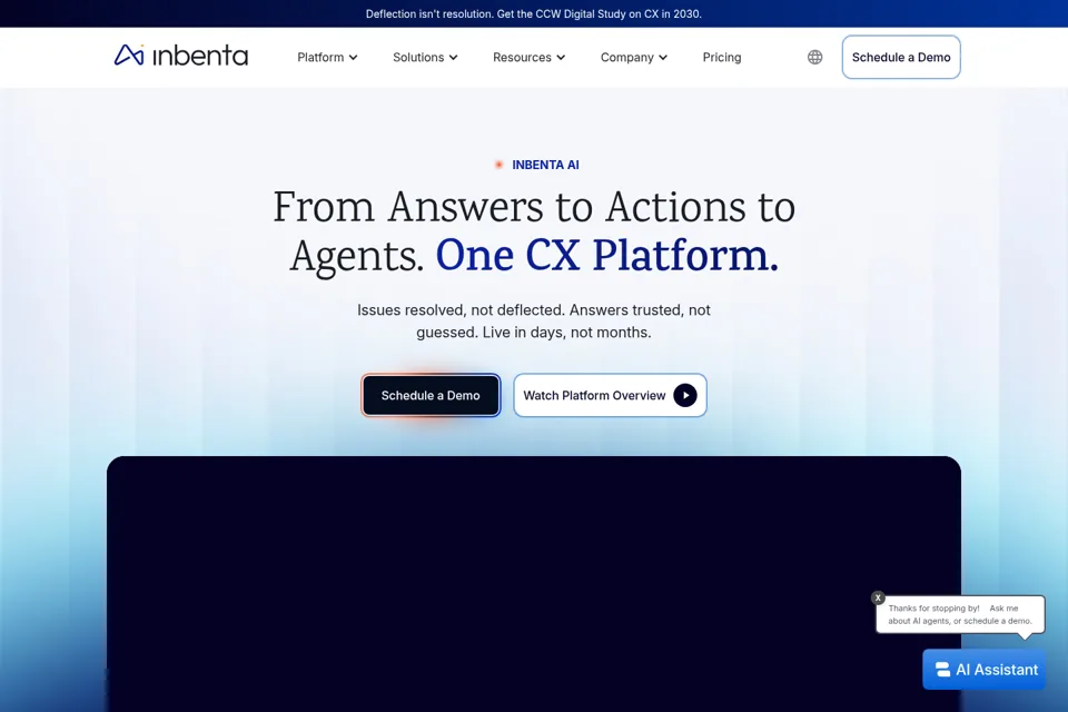 Aperçu de la landing page