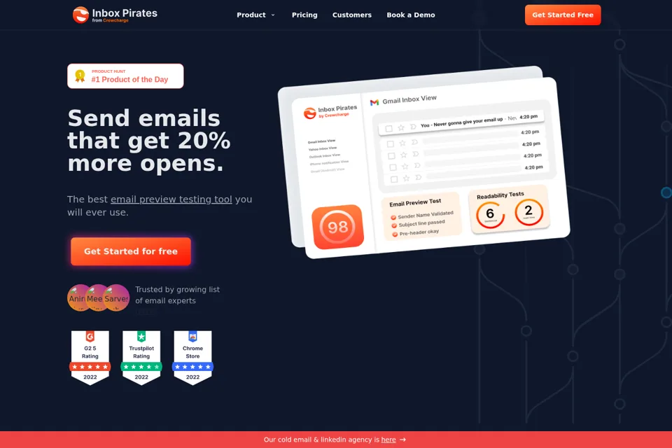 Aperçu de la landing page