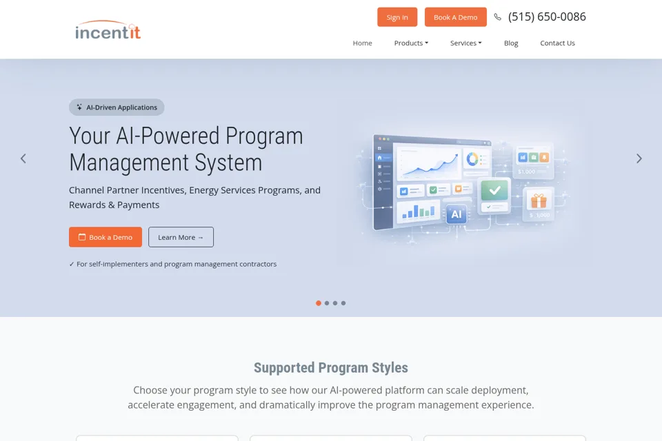Aperçu de la landing page