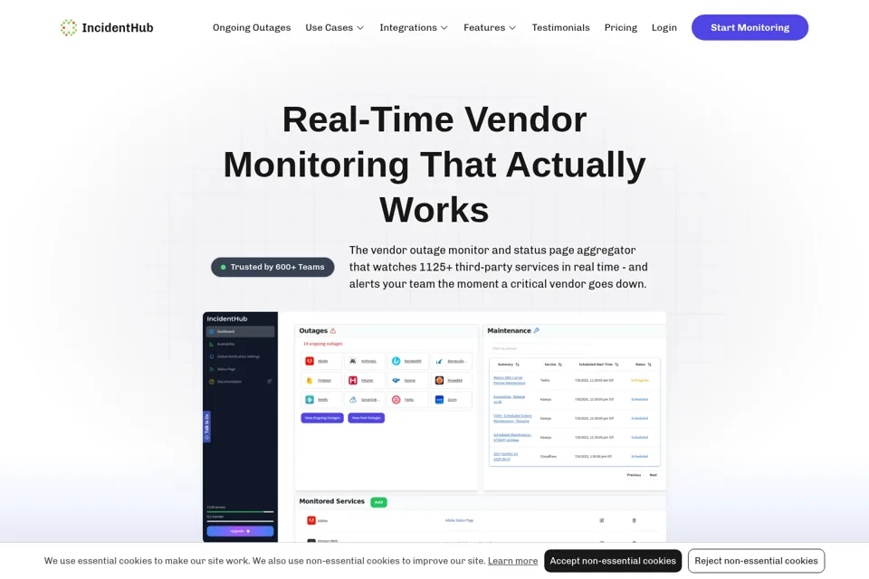 Aperçu de la landing page